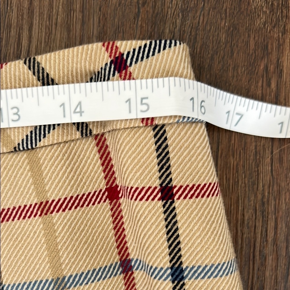 Pendleton Wool Tan, Red, & Blue knee-length pencil skirt  with pocket detail - Picture 6 of 8